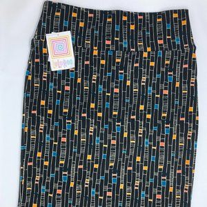 LulaRoe Cassie Skirt Black Mod Print NWT